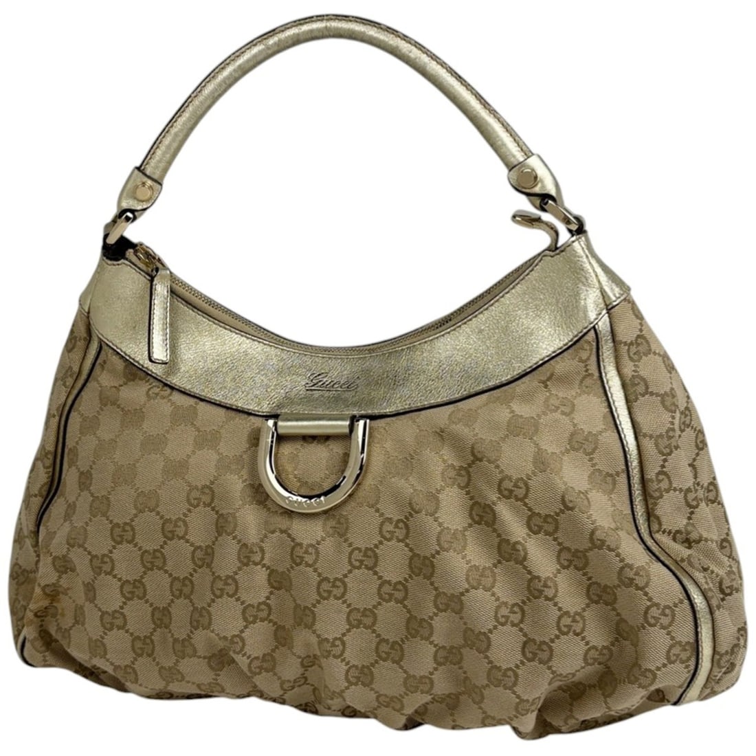 Gucci GG pattern shoulder bag, one-shoulder style, Abby canvas, gold, beige, 189833, women's.: --- Catalog ---Category: SizeSize (HxWxD): 25cm x 38cm x 14cm / 9.84'' x 14.96'' x 5.51''Category: DesignType: Shoulder bagColor: BeigeGender: WomenMaterial: GG canvas , Leather Category: GeneralMPN: