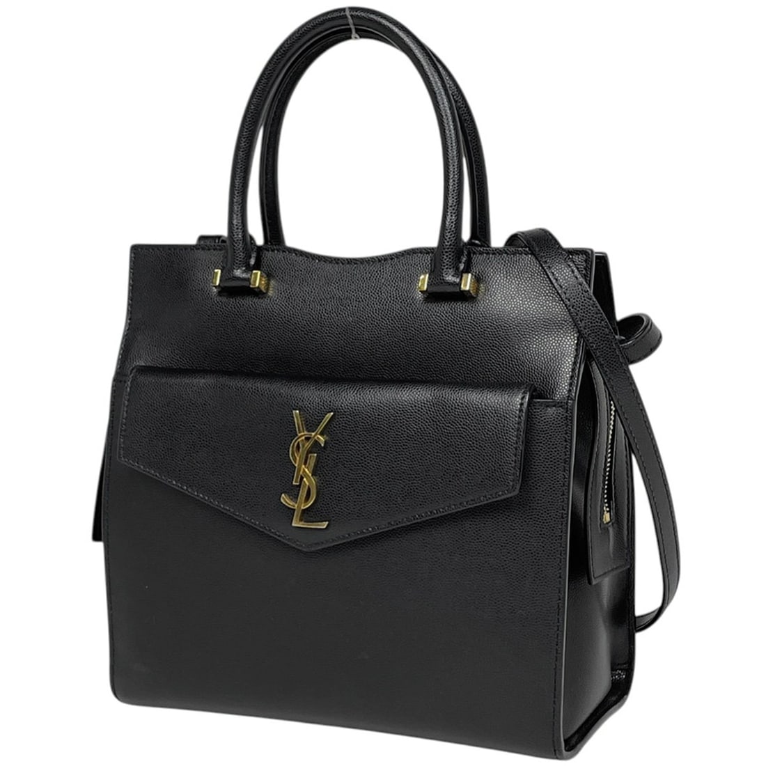 Saint Laurent Uptown Handbag 2-Way Shoulder Bag YSL Leather Black 634730 Women's (1 of 15)