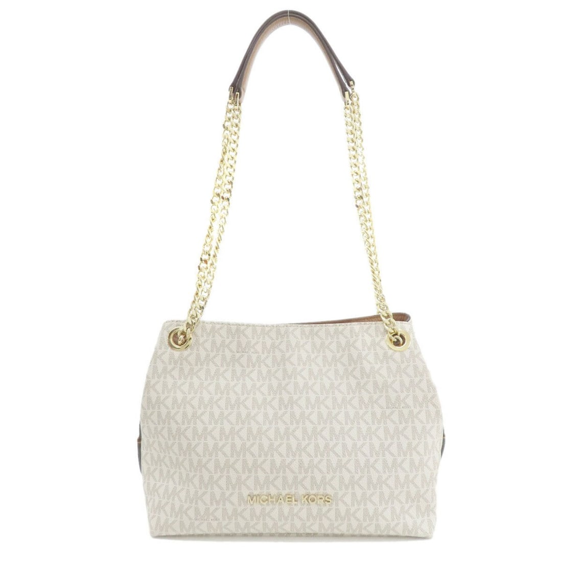 Michael Kors MK Signature Tote Bag, Leather/Coated Canvas, Women's: --- Catalog ---Category: SizeSize (HxWxD): 19cm x 23cm x 10cm / 7.48'' x 9.05'' x 3.93''Category: DesignType: Tote bagColor: Brown, WhiteGender: WomenMaterial: Canvas , Leather Category: GeneralBrand: