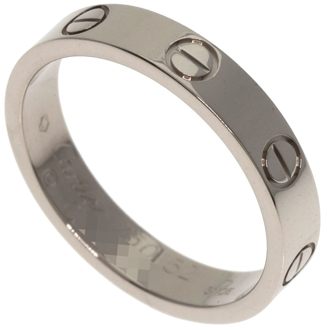 Cartier Mini Love Ring #52, 18K White Gold, Women's Ring, CARTIER: --- Catalog ---Category: SizeUS Size: 6.5Brand Size: 52Category: DesignType: Band ringColor: White goldGender: WomenMaterial: White gold (18K)Category: GeneralBrand: Cartier--- Item List ---Section: C