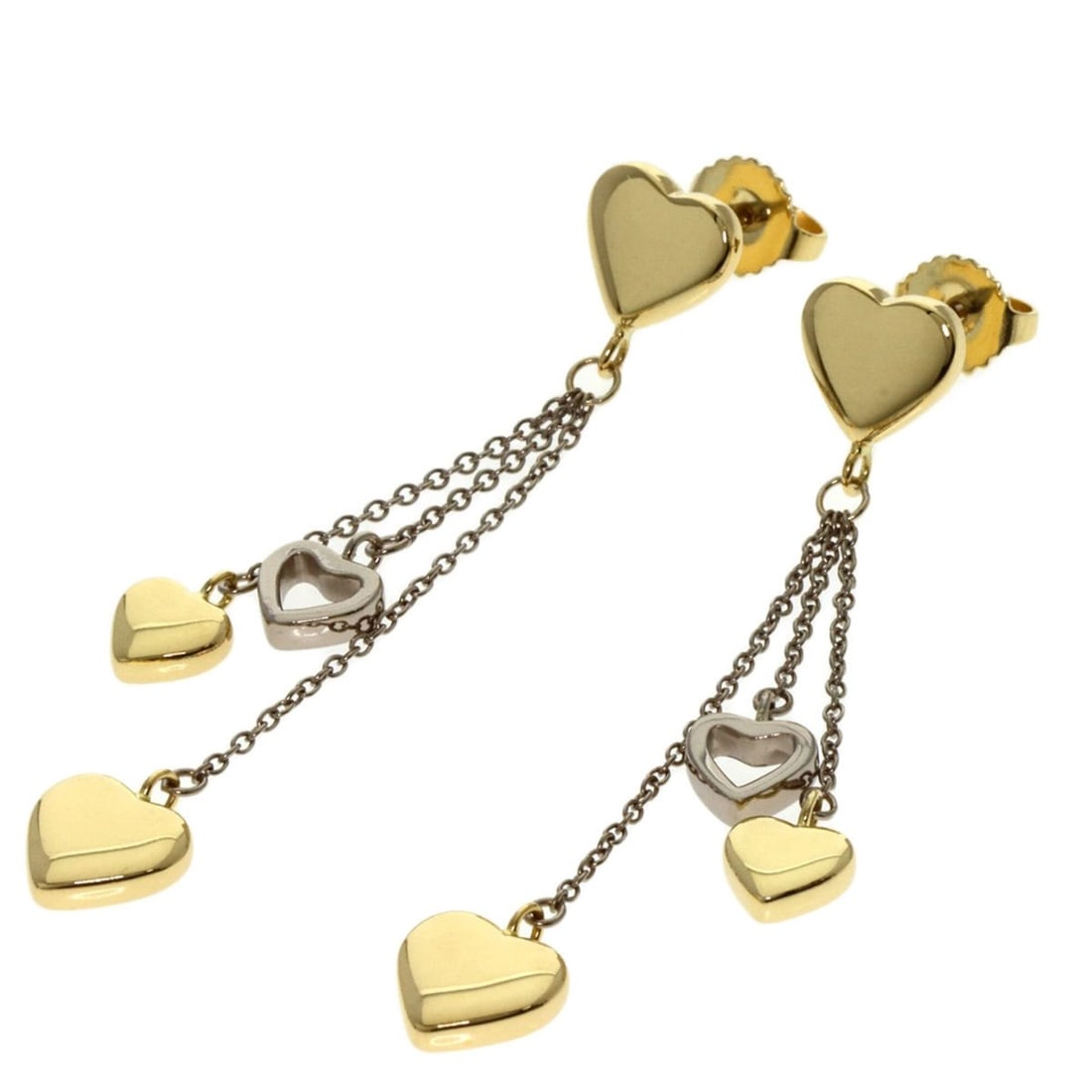 Tiffany & Co. Heart Drop Earrings, 18K Yellow Gold/18KWG, Women's. (1 of 7)