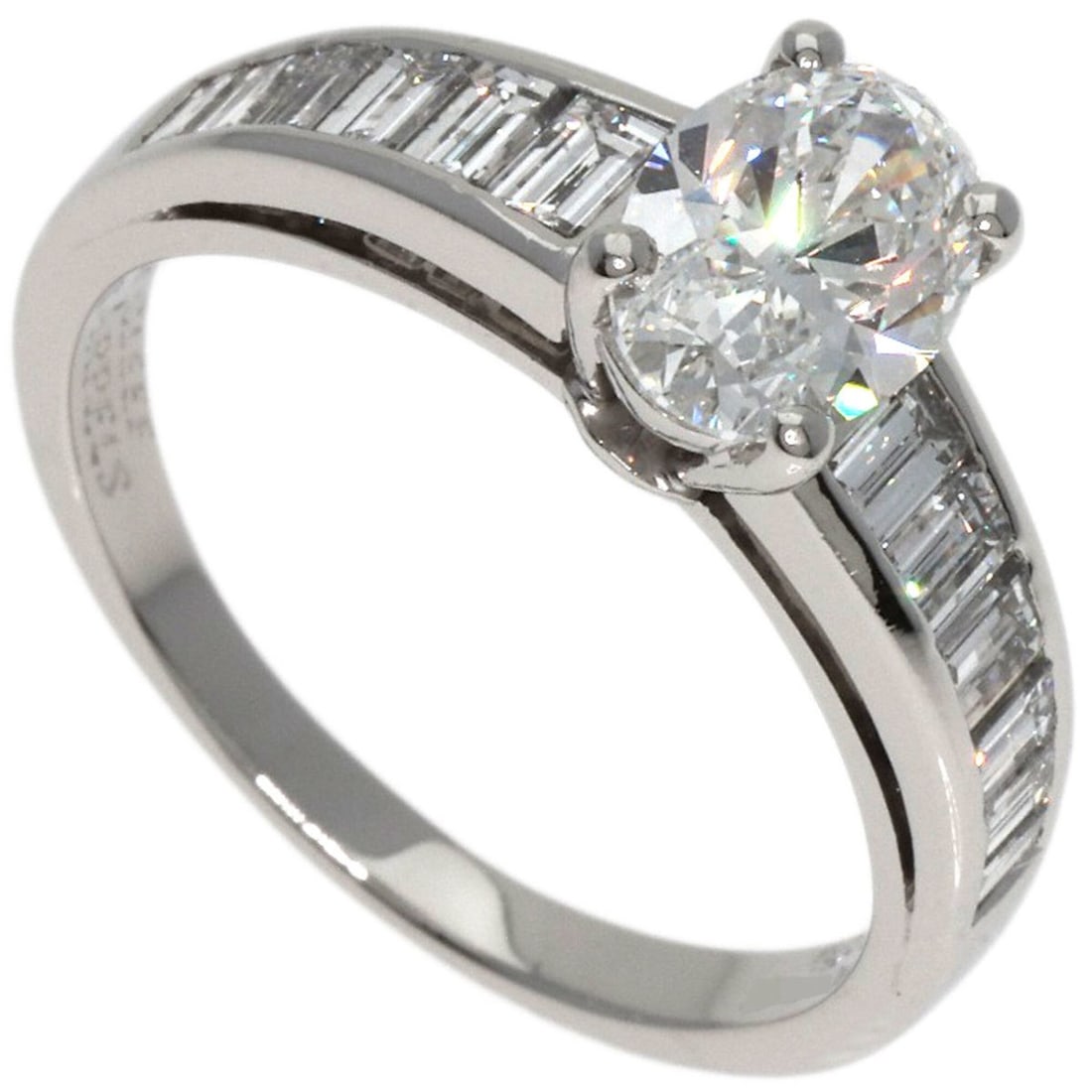 Van Cleef & Arpels Oval Baguette Diamond Ring, Platinum, Women's (1 of 19)