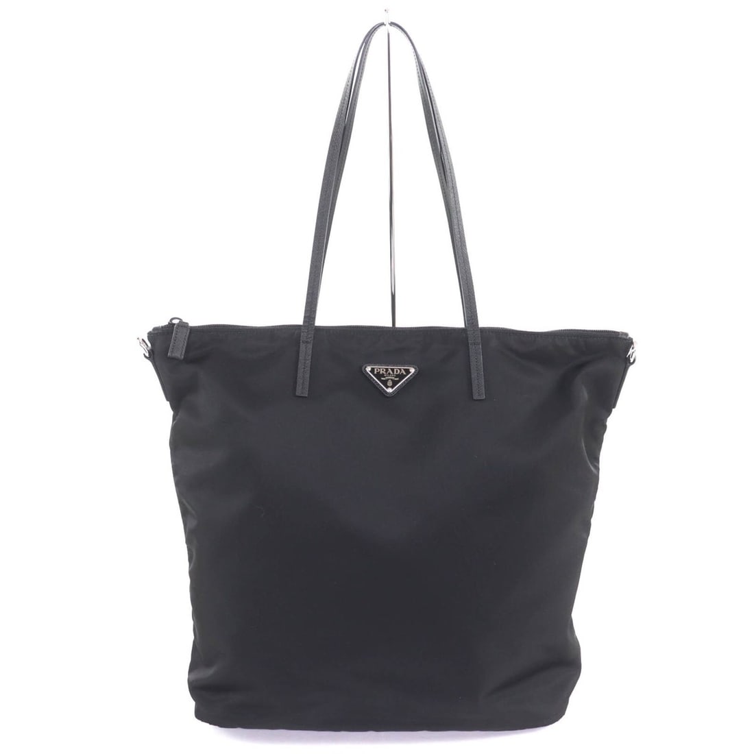 PRADA 1BG189 Triangle Logo Plate Leather Trim 2-Way Nylon Shoulder Tote Bag Black Women's: --- Catalog ---Category: SizeSize (HxWxD): 36cm x 36cm x 15cm / 14.17'' x 14.17'' x 5.9''Strap Length: 97cm / 38.18''Handle Length: 59cm / 23.22''Category: DesignType: Tote bagColor: BlackGender: Wome