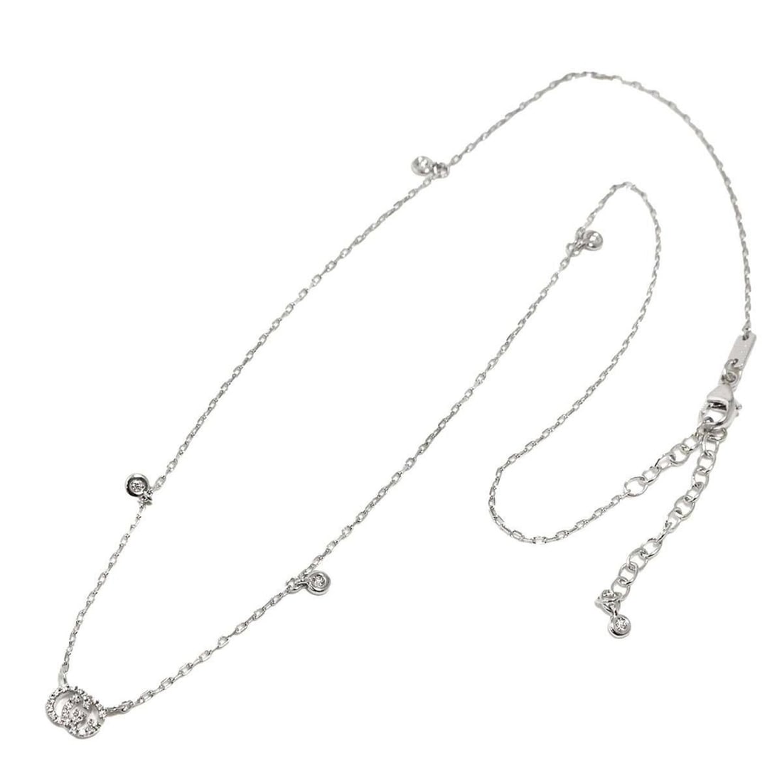 Gucci GG Running Necklace, 42cm, Diamond, 18K White Gold (750) (1 of 12)