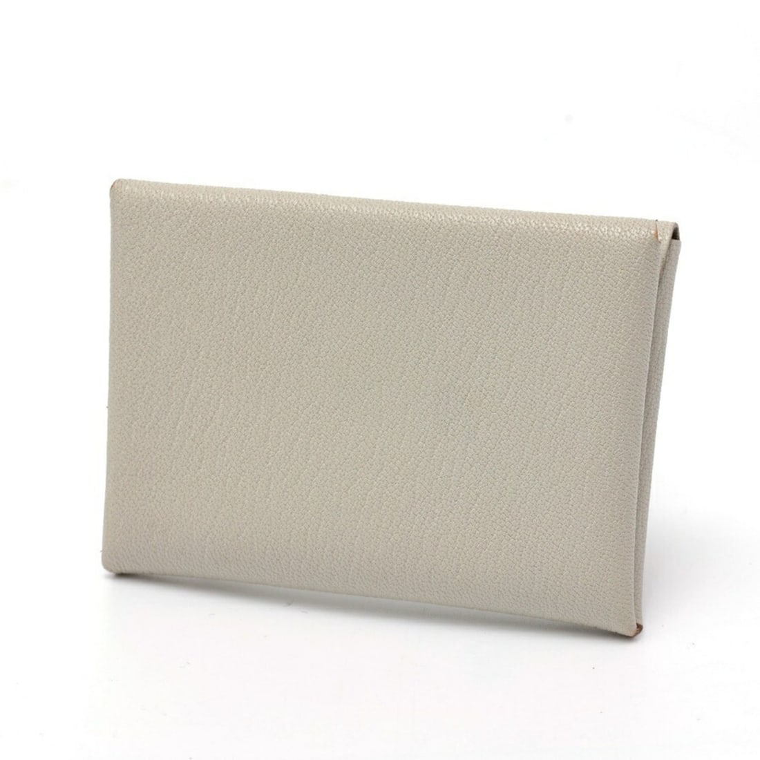 Hermes Calvi Duo Coin Card Case, Chevre leather, Mysore, Green-Gray: --- Catalog ---Category: SizeSize (HxWxD): 7.5cm x 10.5cm x 2cm / 2.95'' x 4.13'' x 0.78''Category: DesignType: Coin purse/coin caseColor: GrayGender: Women,MenMaterial: Chevre leather Category: Gener