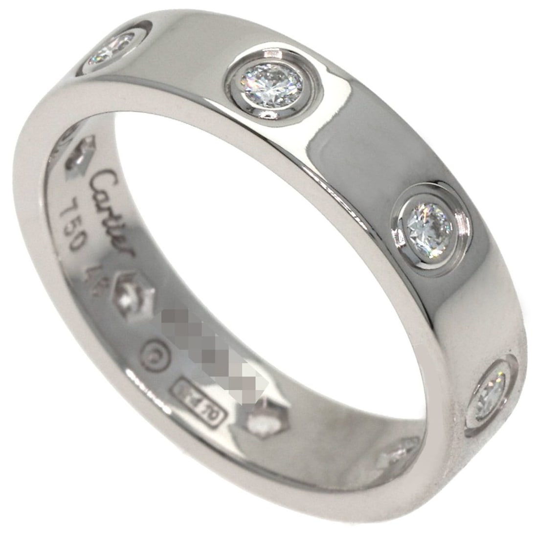 Cartier Mini Love Ring, Full Diamond, Size #46, 18K White Gold, Women's CARTIER (1 of 13)
