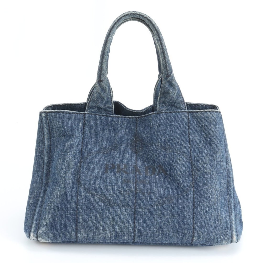 Prada Canapa Denim Blue Triangle Logo Tote Bag Handbag Brand A4 Women's: --- Catalog ---Category: SizeSize (HxWxD): 22cm x 35cm x 22cm / 8.66'' x 13.77'' x 8.66''Category: DesignType: Handbag, Tote bagColor: NavyGender: WomenCategory: GeneralBrand: Prada--- Item List ---Se