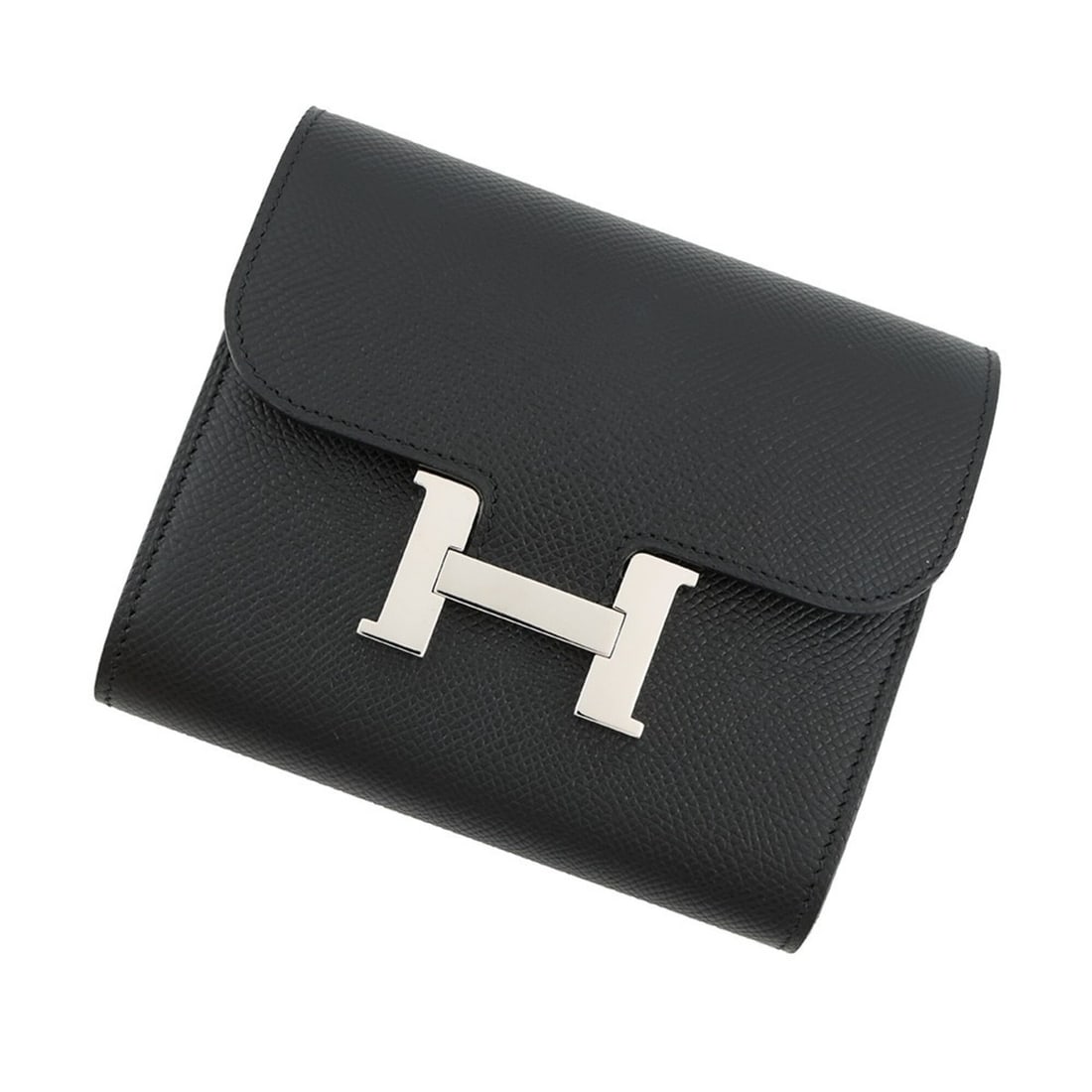 Hermes Constance Compact Wallet, Black Epsom Leather, ?N Stamp, HERMES Black, WALLET: --- Catalog ---Category: SizeSize (HxWxD): 11.5cm x 13cm / 4.52'' x 5.11''Category: DesignType: Coin purse/coin caseColor: BlackGender: WomenMaterial: Epsom leather Category: GeneralBrand: HermesCount
