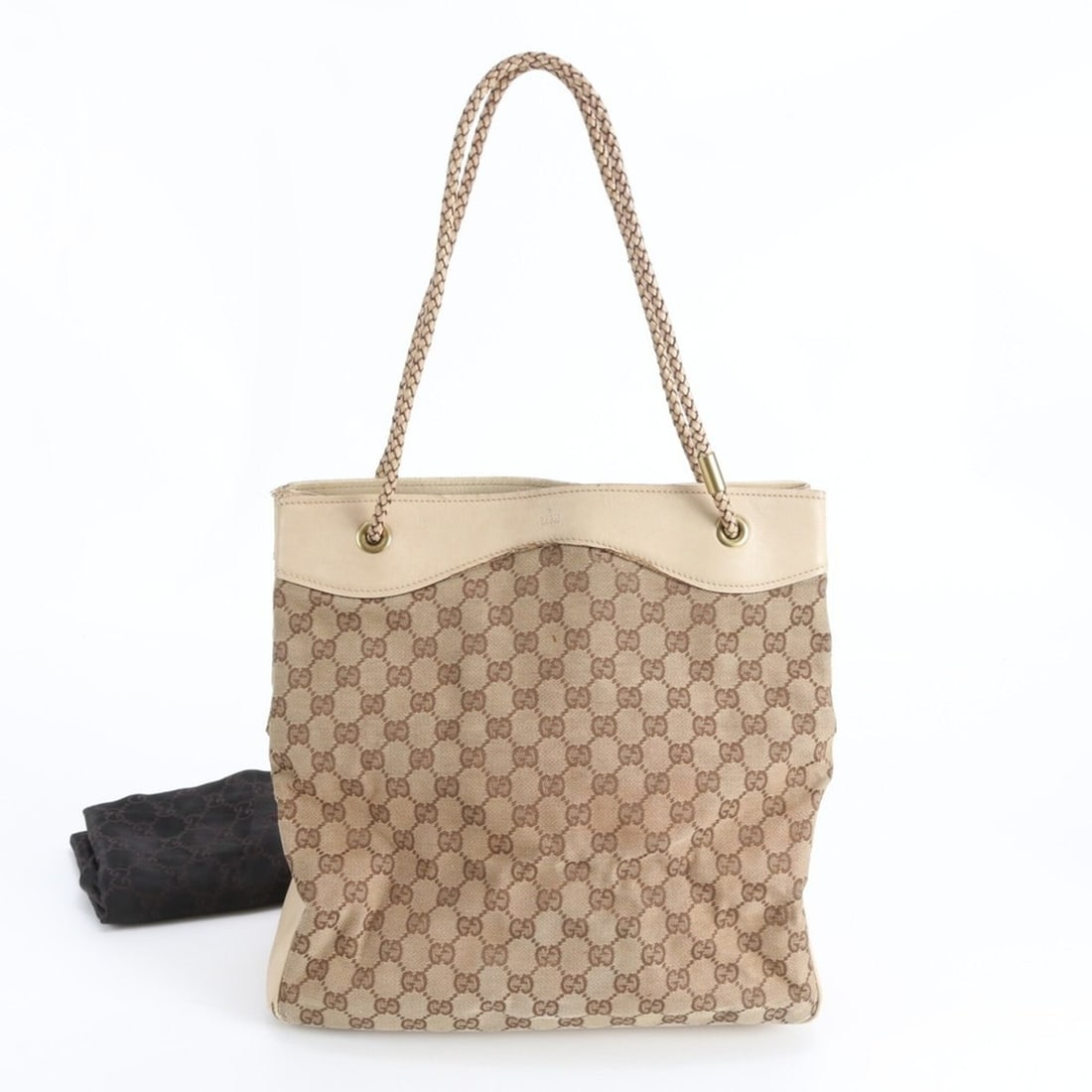 Gucci GG Canvas Beige 109141 Leather Tote Bag Handbag Shoulder Brand A4 Women's: --- Catalog ---Category: SizeSize (HxWxD): 29cm x 31cm x 17cm / 11.41'' x 12.2'' x 6.69''Category: DesignType: Handbag, Shoulder bag, Tote bagColor: BeigeGender: WomenMaterial: Leather , Canvas Catego