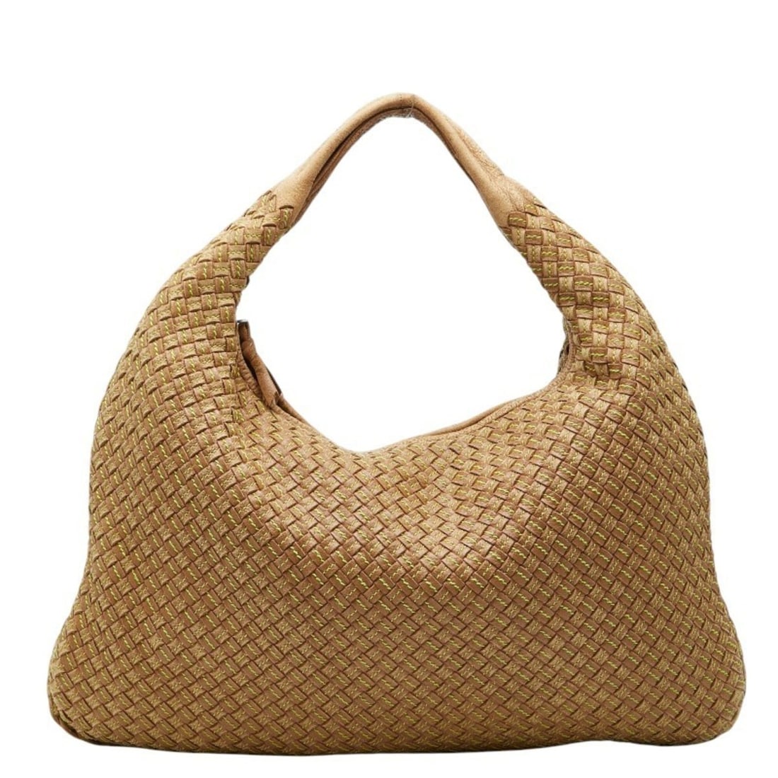 Bottega Veneta Intrecciato Hobo Stitch Handbag Shoulder Bag 115654 Brown Leather Women's (1 of 9)