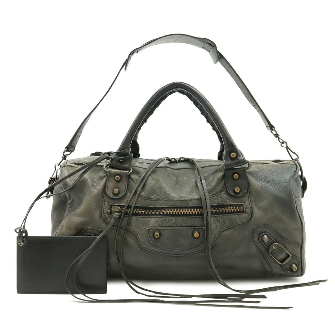 BALENCIAGA The Twiggy Handbag Shoulder Bag Leather Black 128523: --- Catalog ---Category: SizeWeight: 660g / 1.45lb.Size (HxWxD): 17.5cm x 36.5cm x 16cm / 6.88'' x 14.37'' x 6.29''Strap Length: 60cm / 23.62''Category: DesignType: Handbag, Shoulder bagColor: BlackGe