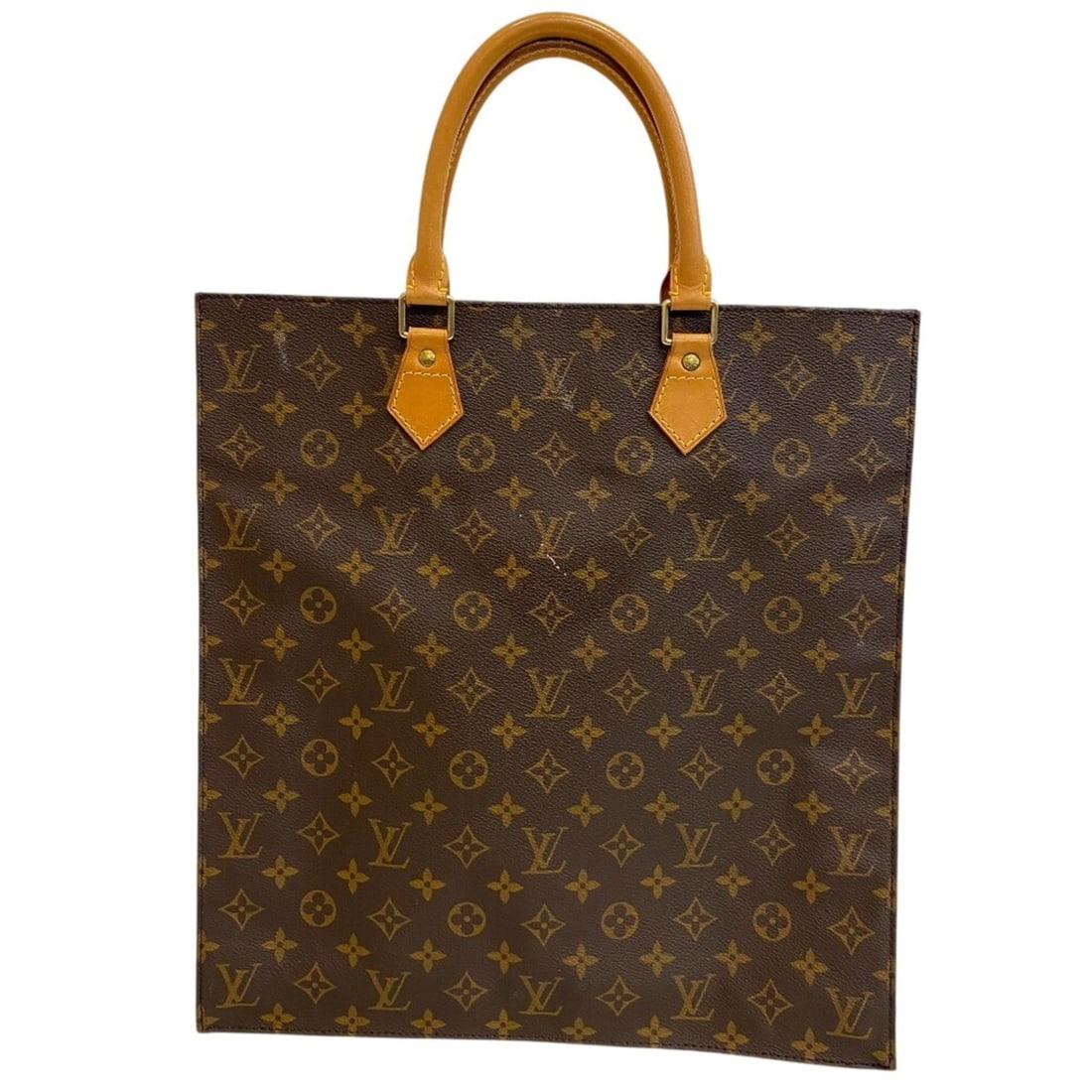 LOUIS VUITTON Louis Vuitton M51140 Sac Plat A4-compatible handbag, monogram tote bag, shoulder brown (1 of 13)