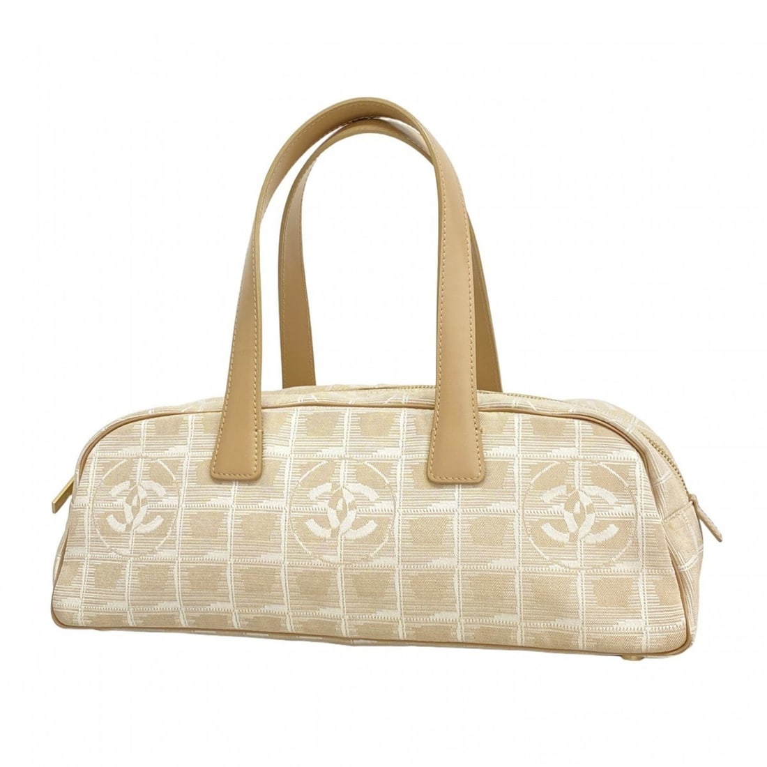 Chanel New Travel Nylon Handbag, Beige Champagne, Women's: --- Catalog ---Category: SizeSize (HxWxD): 13cm x 34cm x 10.5cm / 5.11'' x 13.38'' x 4.13''Category: DesignType: HandbagColor: BeigeGender: WomenMaterial: Nylon Hardware Color: Champagne goldCategory: