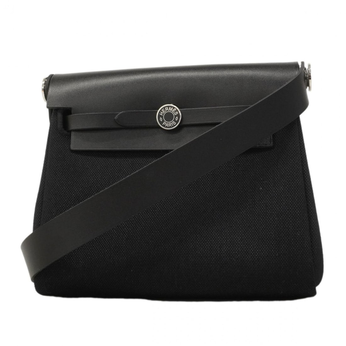 Hermes Shoulder Bag Herbag Zip Mini Toile Officier Black K Stamp Women's (1 of 9)