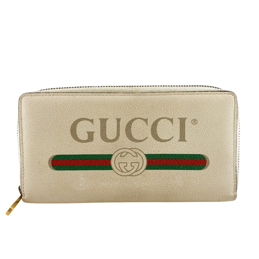 GUCCI 496317 Round Zipper Logo Print Long Wallet White: --- Catalog ---Category: SizeSize (HxWxD): 10cm x 19.5cm / 3.93'' x 7.67''Category: DesignType: Long wallet (bi-fold)Color: WhiteGender: Men,WomenMaterial: Leather Category: GeneralBrand: Gucci--- Ite