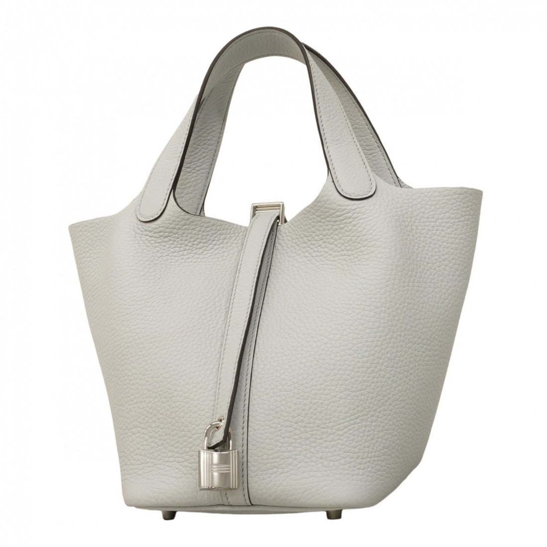 Hermes Picotin Lock PM handbag, Taurillon Clemence leather, pale blue, W stamp, women's. (1 of 19)
