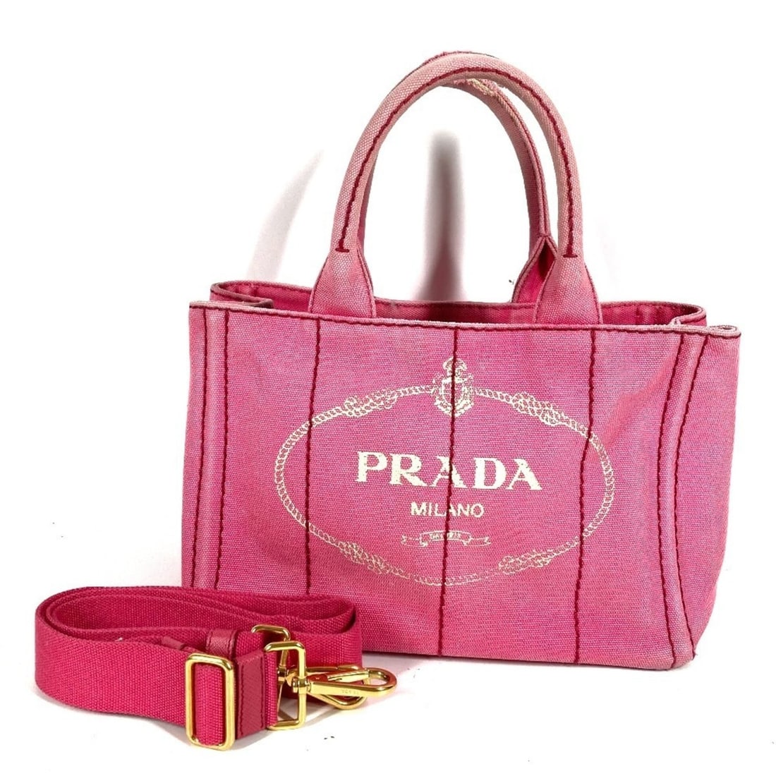 PRADA Prada Logo Canapa Mini Bag, Crossbody Tote Handbag, Shoulder Canvas, Men's, Women's, Pink: --- Catalog ---Category: SizeSize (HxWxD): 18cm x 27cm x 13.5cm / 7.08'' x 10.62'' x 5.31''Category: DesignType: Handbag, Shoulder bag, Tote bagColor: PinkGender: Men,Women,UnisexMaterial: Canvas Cate