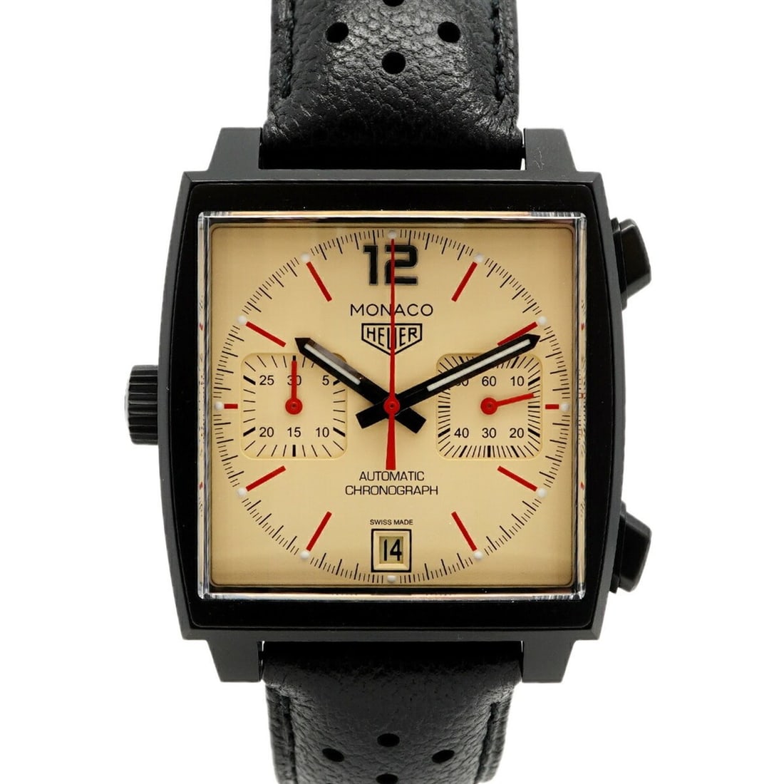 TAG Heuer Monaco CAW211U Ivory Dial Men's Watch: --- Catalog ---Category: SizeWrist Size: 20cm / 7.87''Case Diameter: 39.5mm / 1.56''Category: DesignType: WristwatchGender: MenColor (Dial): IvoryMaterial (Band): LeatherCategory: GeneralMPN: CAW211UB