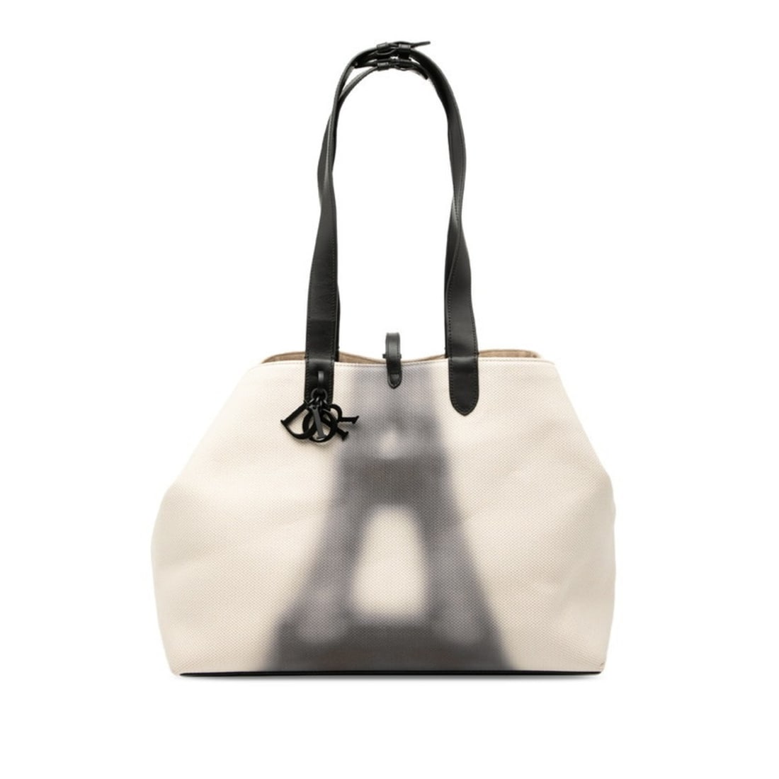 Christian Dior Dior Toujours Large Tote Bag Shoulder Ivory Black Canvas Leather Women's: --- Catalog ---Category: SizeSize (HxWxD): 27.5cm x 36cm x 21cm / 10.82'' x 14.17'' x 8.26''Category: DesignType: Shoulder bag, Tote bagColor: Black, IvoryGender: WomenMaterial: Canvas , Leather Categ