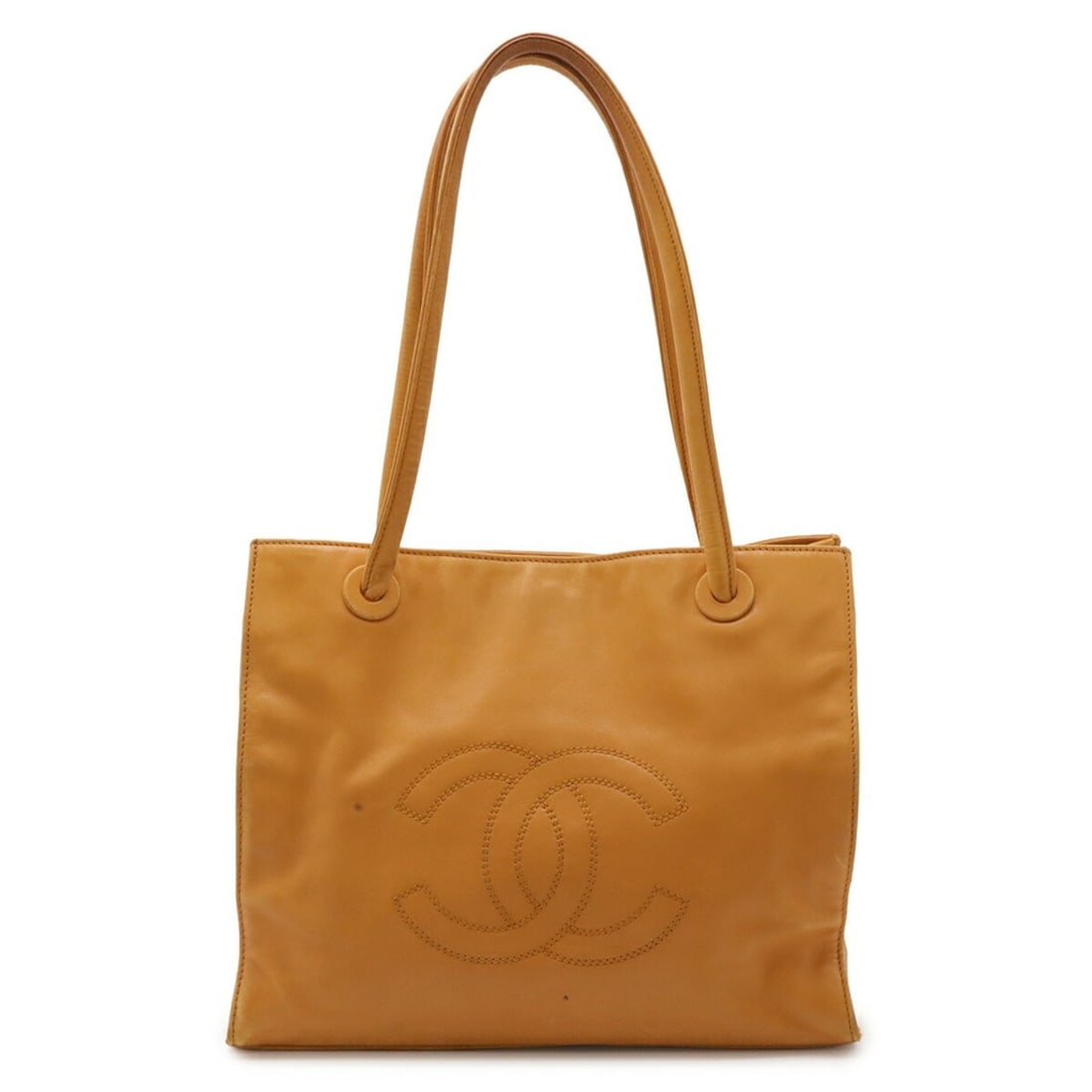 CHANEL Coco Mark Tote Bag Shoulder Leather Mustard Yellow: --- Catalog ---Category: SizeWeight: 520g / 1.14lb.Size (HxWxD): 24cm x 28.5cm x 11cm / 9.44'' x 11.22'' x 4.33''Category: DesignType: Shoulder bag, Tote bagColor: MustardStyle: CasualGender: WomenMat