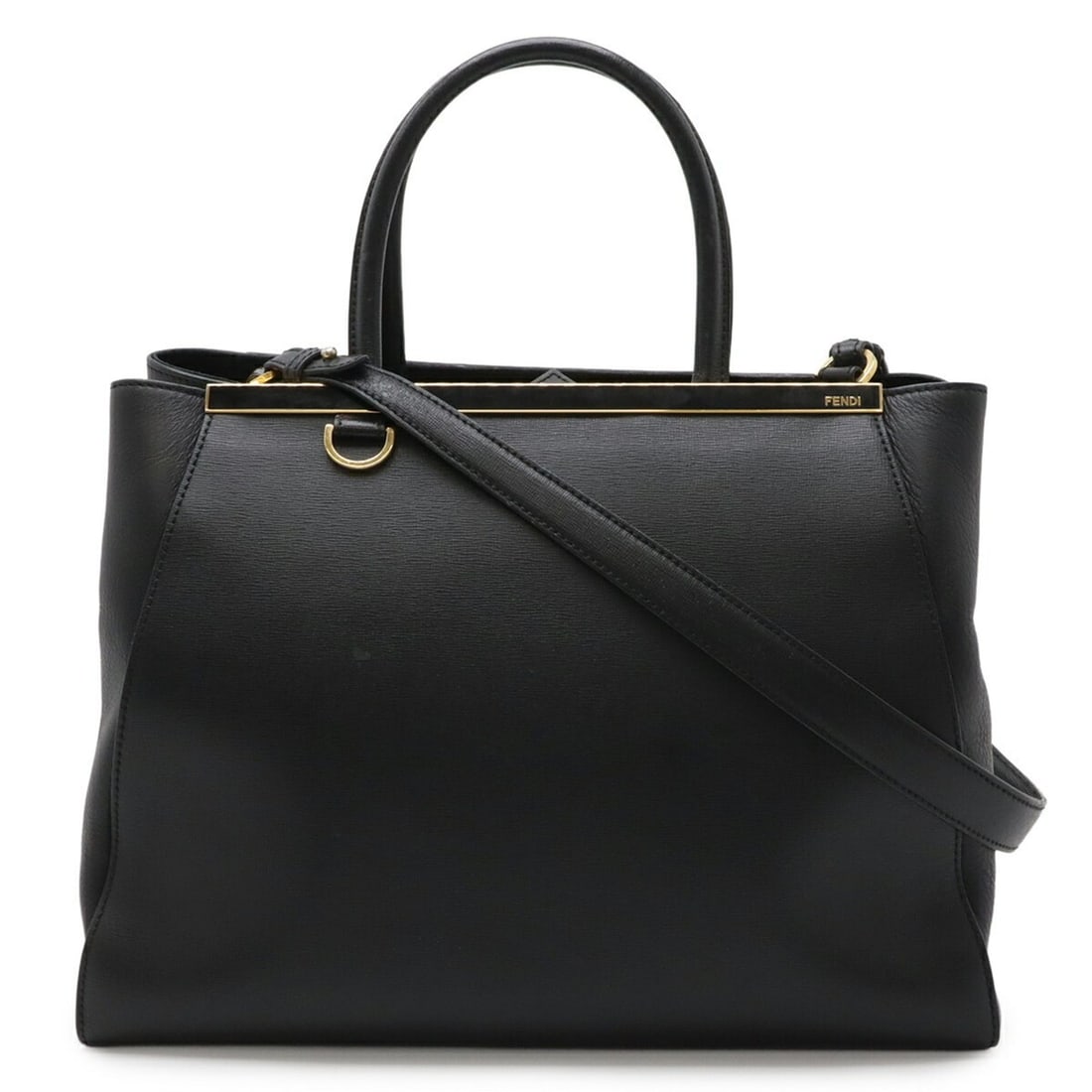 FENDI 2JOURS Handbag/Shoulder Bag, Leather, Black, 8BH250: --- Catalog ---Category: SizeWeight: 1kg / 2.2lb.Size (HxWxD): 27cm x 35.5cm x 15cm / 10.62'' x 13.97'' x 5.9''Strap Length: 76cm / 29.92''Category: DesignType: Handbag, Shoulder bagColor: BlackGender