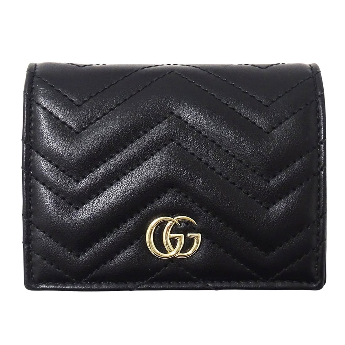 Gucci GUCCI Wallet for Women and Men, Brand Name, Bi-fold Wallet, GG Marmont Leather, Black, 466492, (1 of 10)