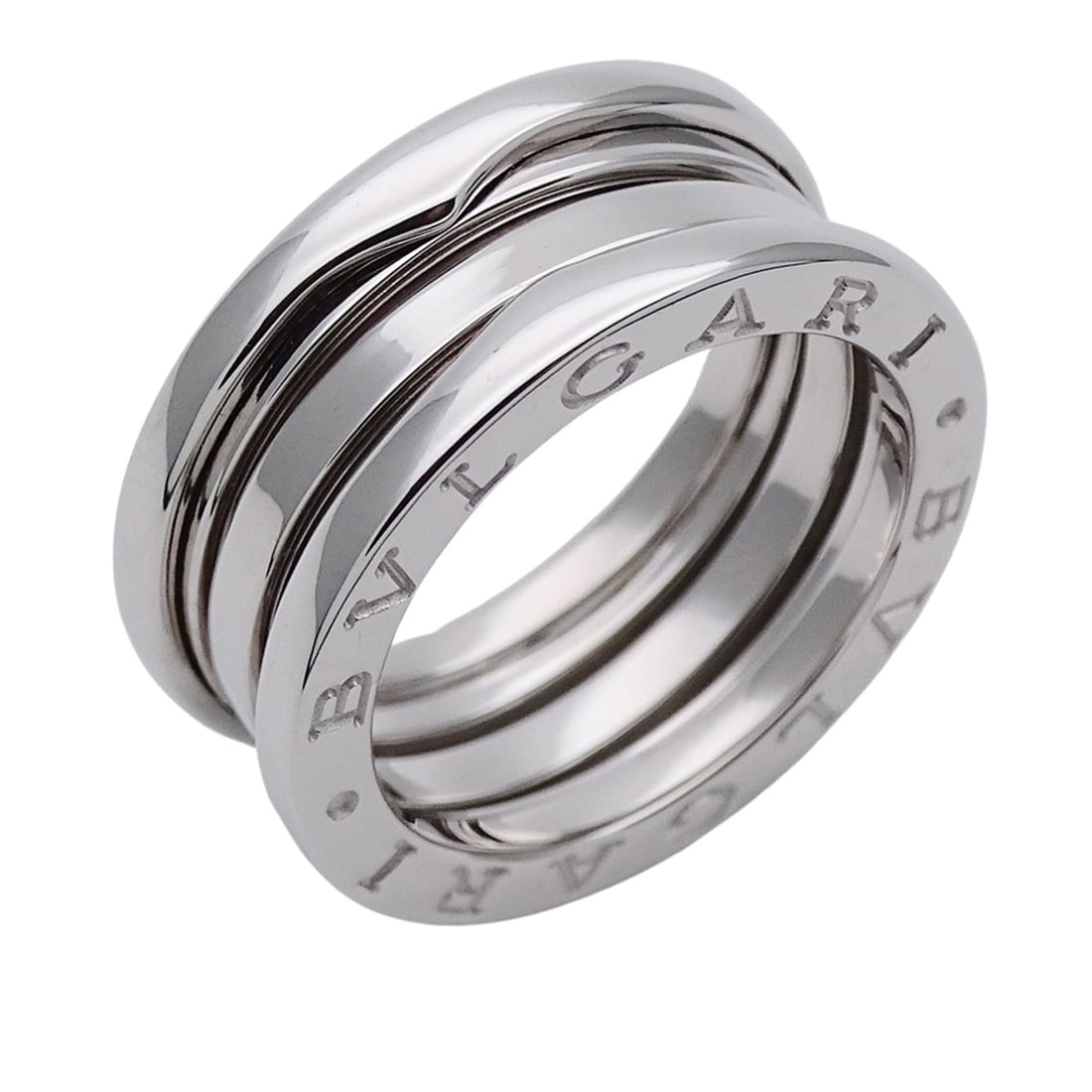 BVLGARI Ring for Women and Men, Brand Ring, 750WG B-zero1, 3-band, White Gold, Size #51 (approx. 1) (1 of 9)