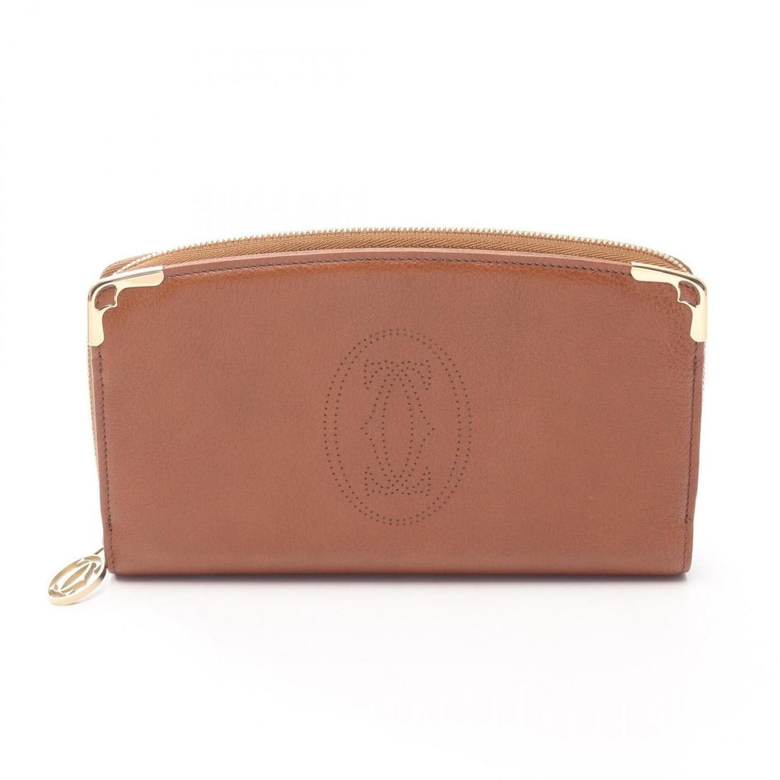 Cartier Marcello Round Long Wallet, Leather, Women's, Brown, L3000817 (1 of 8)