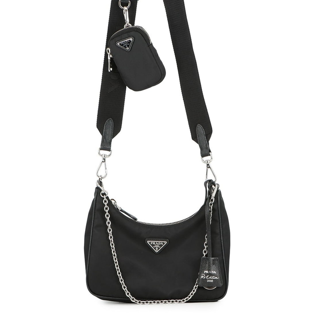 Prada Shoulder Bag Re-Edition 2005 Re-Nylon Nylon 1BH204 PRADA 2-way bag Black Handbag: --- Catalog ---Category: SizeWeight: 320g / 11.28oz.Size (HxWxD): 12cm x 22cm x 5cm / 4.72'' x 8.66'' x 1.96''Strap Length: 75cm - 107cm / 29.52'' - 42.12''Category: DesignType: Handbag, Shoulder bagC