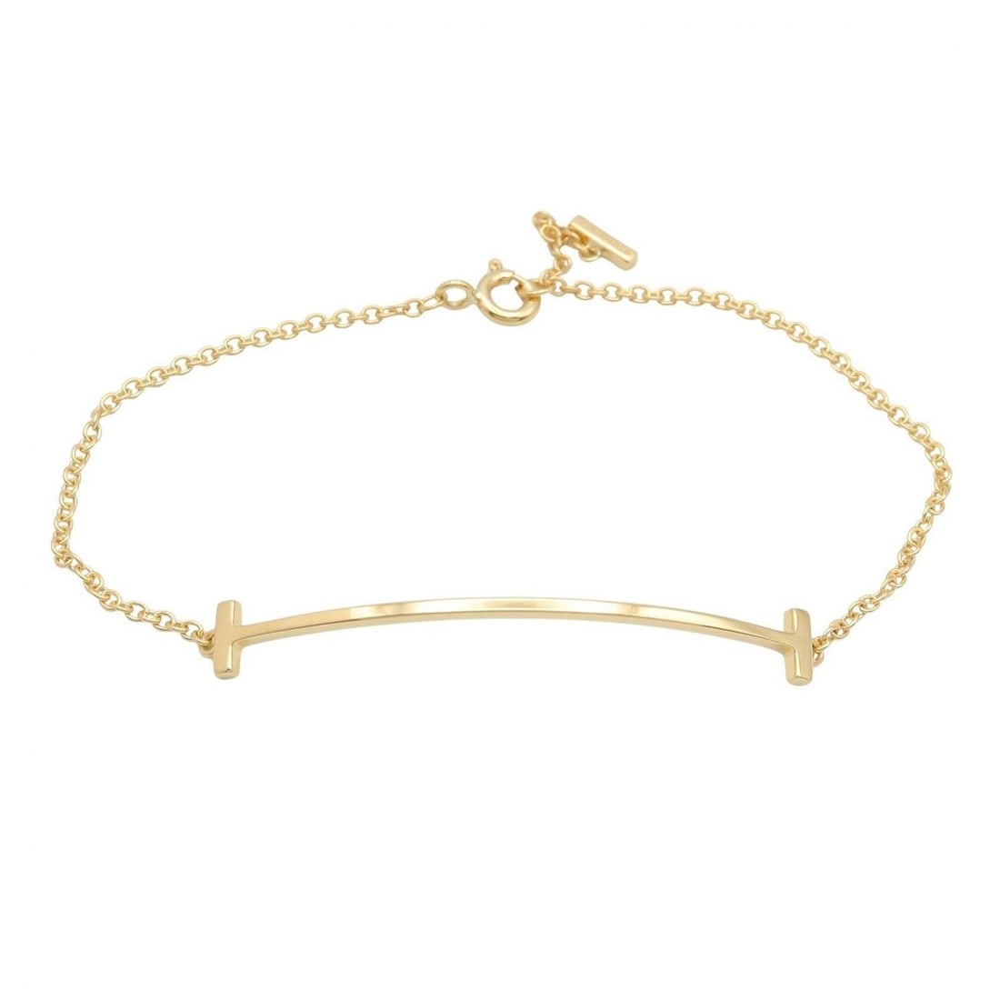 Tiffany & Co. T Smile Small Bracelet - 18K (Yellow Gold) Men's Women's Gold Tone: --- Catalog ---Category: SizeLength: 16cm / 6.29''Category: DesignType: Charm braceletColor: GoldGender: Men,WomenMaterial: Yellow gold (18K)Category: GeneralBrand: Tiffany--- Item List ---Section: Co