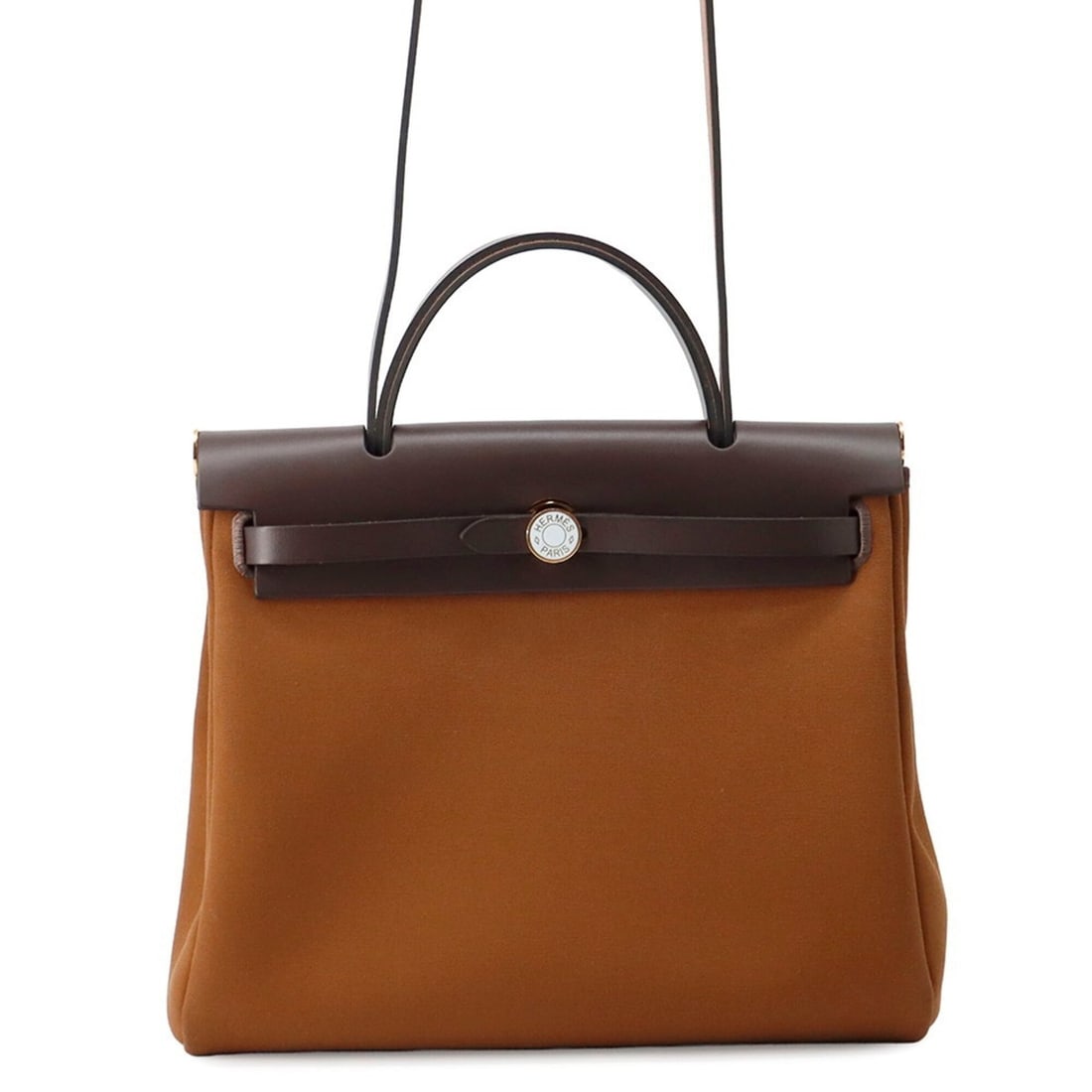 Hermes Herbag Zip PM Fauve Ebene Lacquer Hardware Toile Officier Vache Hunter K Stamp Handbag HERMES: --- Catalog ---Category: SizeSize (HxWxD): 26cm x 31cm x 10cm / 10.23'' x 12.2'' x 3.93''Category: DesignType: Handbag, PouchColor: FauveGender: WomenMaterial: Toile officier Category: GeneralBrand: H