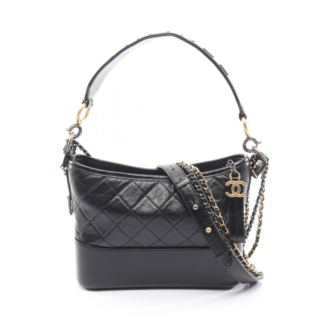Chanel Gabrielle de Combination Hardware Shoulder Bag Handbag Calfskin Leather Women's Black (1 of 16)