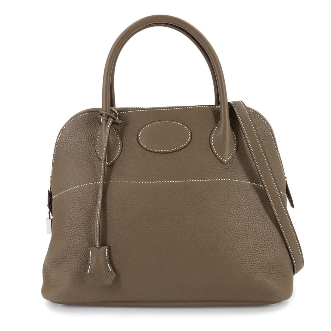 Hermes Bolide 31 2-way Handbag/Shoulder Bag, Taurillon Clemence Leather, Etoupe, Y Stamp, Silver (1 of 16)