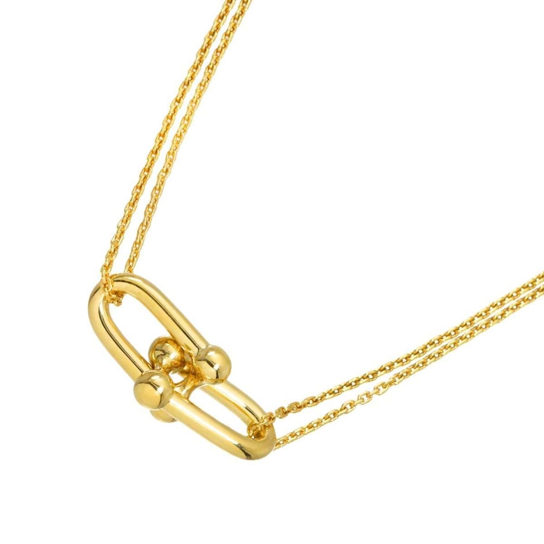 Tiffany & Co. Hardware Large Double Link Necklace 40cm 18K YG Yellow Gold 750 (1 of 7)