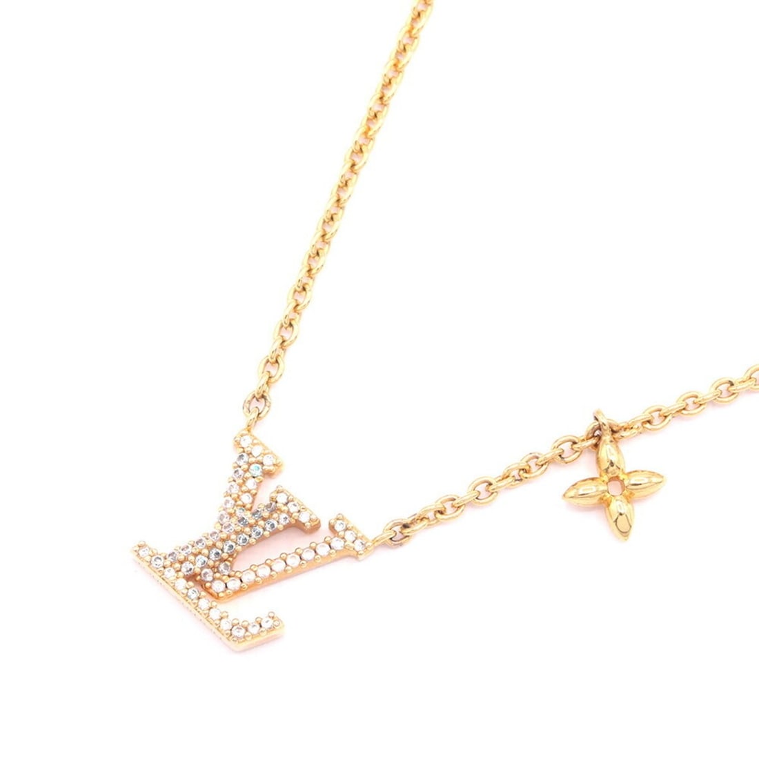 Louis Vuitton Necklace LV Iconic M00596 Gold Metal Strass Pendant Women's LOUIS VUITTON (1 of 17)