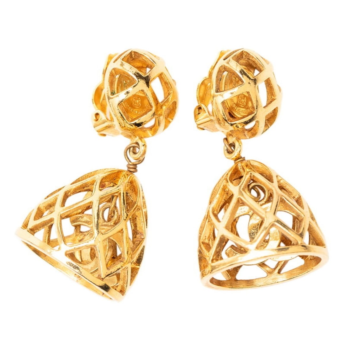 Chanel Coco Mark Birdcage Earrings, Gold Plated, Women's CHANEL (1 of 9)