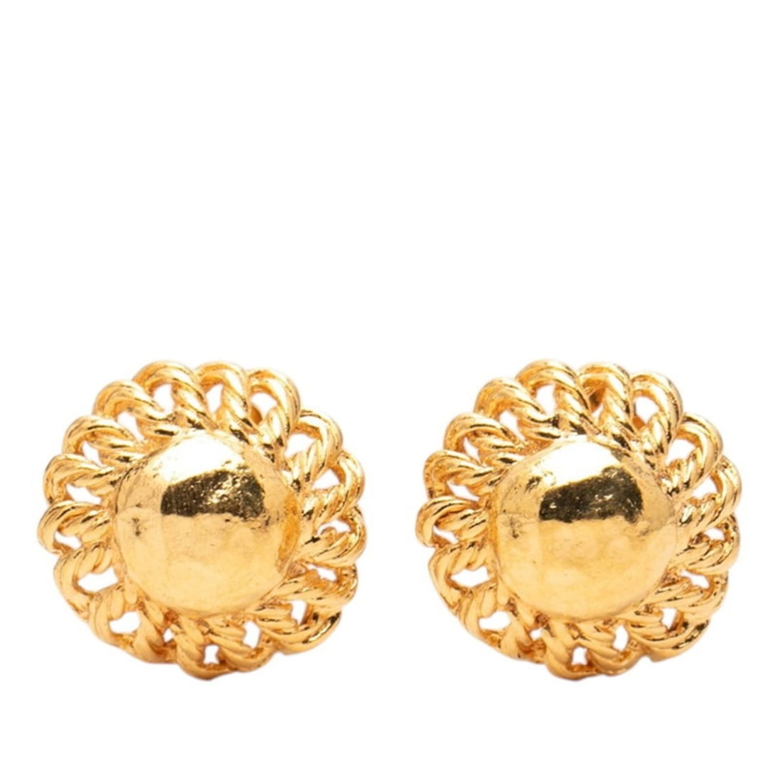 Chanel Earrings, Size 23, Gold Plated, Women's.: --- Catalog ---Category: SizeSize (HxWxD): 29.60mm x 30.70mm / 1.17'' x 1.21''Category: DesignType: Clip earringsColor: GoldGender: WomenMaterial: Gold platingCategory: GeneralBrand: Chanel--- Item Li