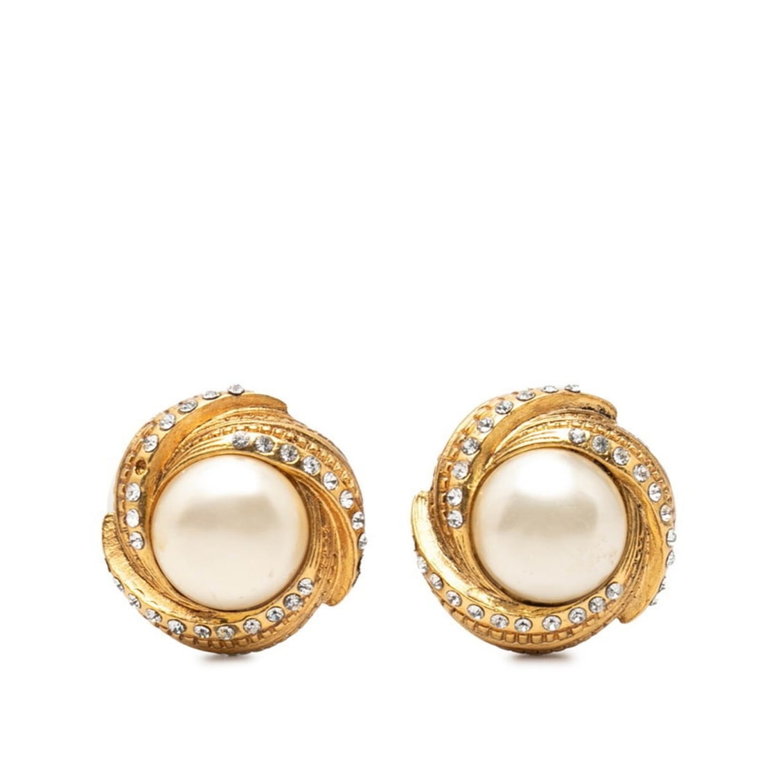 Chanel Earrings, Gold Plated, Faux Pearl, Rhinestone, Women's CHANEL: --- Catalog ---Category: SizeSize (HxWxD): 30.10mm x 29.30mm / 1.19'' x 1.15''Category: DesignType: Clip earringsColor: GoldStone: Artificial pearl, RhinestoneGender: WomenMaterial: Gold platingCatego