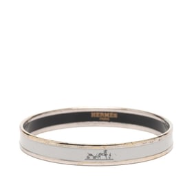 Hermes Email PM Bangle, Silver, Gray Metal, Women's