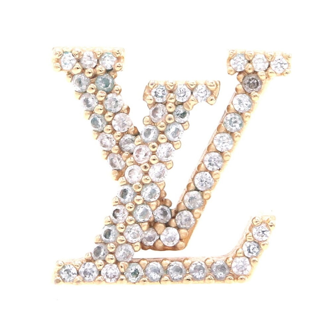 Louis Vuitton Single Earring LV Iconic Strass M00609 Gold Metal Women's LOUIS VUITTON (1 of 9)