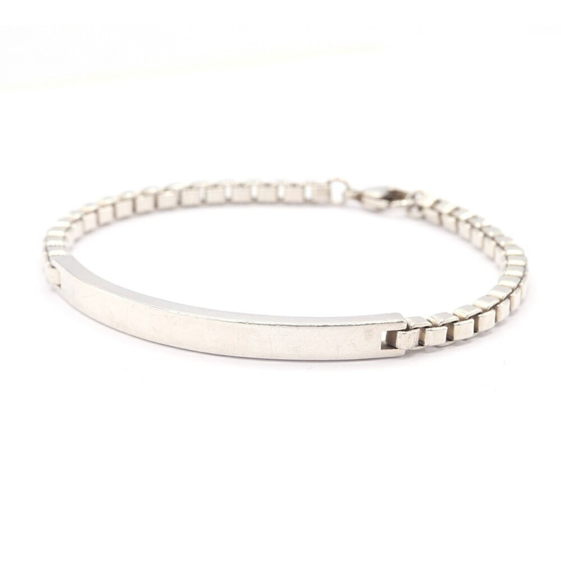 Tiffany & Co. Venetian Link ID Bracelet, Sterling Silver 925 Chain Plate, Women's/Men's. (1 of 8)