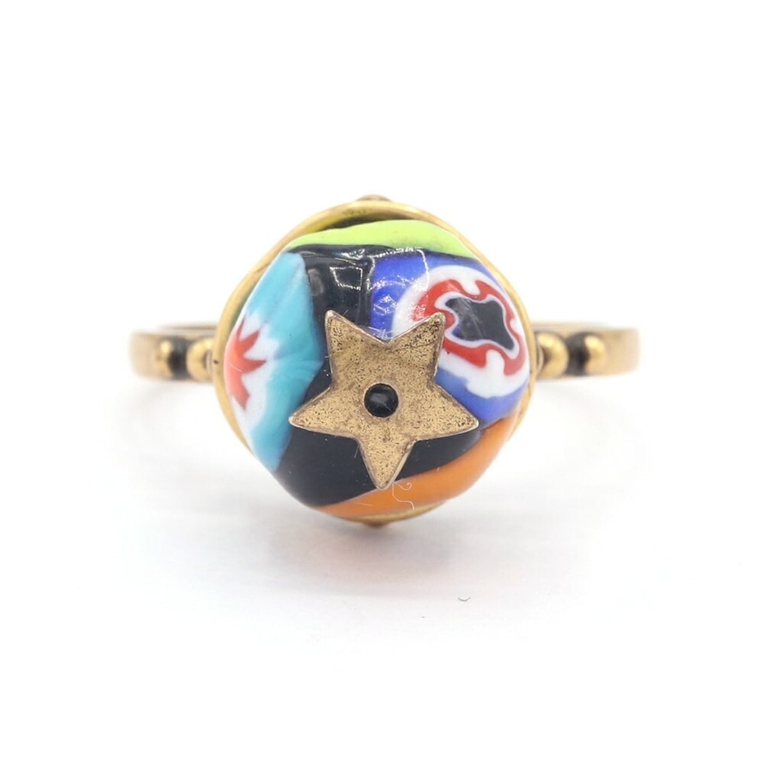 Christian Dior Dior Ring Niki de Saint Phalle Die Moulin Multicolor Gold Metal L Size Women's DIOR (1 of 10)