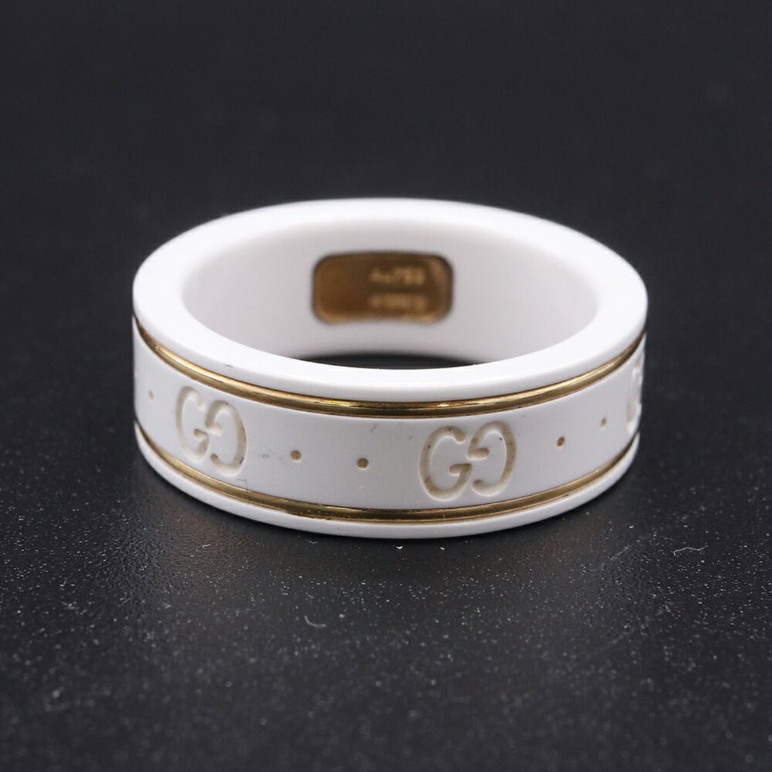 Gucci Icon Ring 325964 White Zirconia YG GG Women's Men's GUCCI (1 of 8)