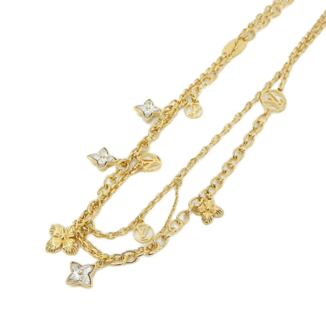 Louis Vuitton Collier Blooming Strass M68374 Necklace: --- Catalog ---Category: SizePendant Size: 12mm x 12mm / 0.47'' x 0.47''Neck Circumference: 35 cm - 39.5 cm / 13.77'' - 15.55''Category: DesignColor: GoldGender: Men,WomenNecklace Type: