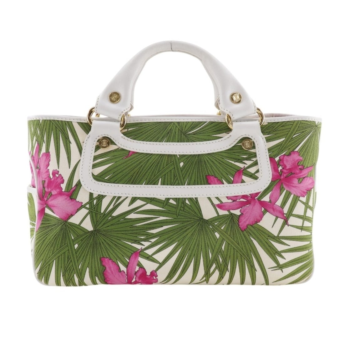 Celine Boogie Bag handbag, botanical print canvas, white, A5 size, open type, for women.: --- Catalog ---Category: SizeWeight: 640g / 1.41lb.Handle Drop: 8.00cm / 3.15''Size (HxWxD): 20cm x 31cm x 13.5cm / 7.87'' x 12.2'' x 5.31''Category: DesignType: HandbagColor: WhiteGender: