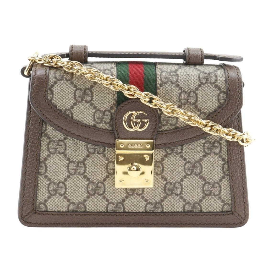 Gucci Ophidia Shoulder Bag, Sherry Line Mini Chain 696180, GG Supreme Canvas, Brown, 2-way, Flap,: --- Catalog ---Category: SizeStrap Drop: 53cm / 20.86''Handle Drop: 2.50cm / 0.98''Size (HxWxD): 13cm x 18cm x 6cm / 5.11'' x 7.08'' x 2.36''Category: DesignType: Shoulder bagColor: BrownGender: