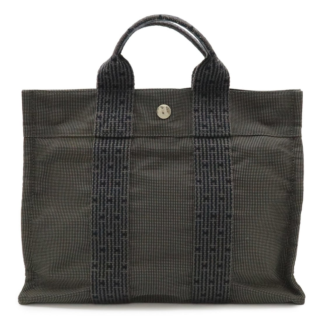 HERMES Hermes Herline Tote PM Bag Handbag Mini Canvas Gray Black: --- Catalog ---Category: SizeSize (HxWxD): 24cm x 30cm x 8cm / 9.44'' x 11.81'' x 3.14''Category: DesignType: Handbag, Tote bagColor: Black, GrayGender: Women,MenMaterial: Canvas Category: GeneralBran
