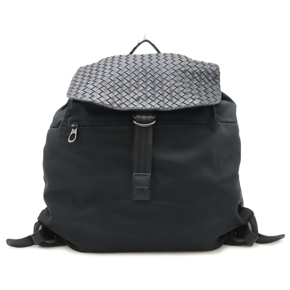 BOTTEGA VENETA Bottega Veneta Intrecciato Backpack Rucksack Nylon Leather Black 409595 (1 of 16)