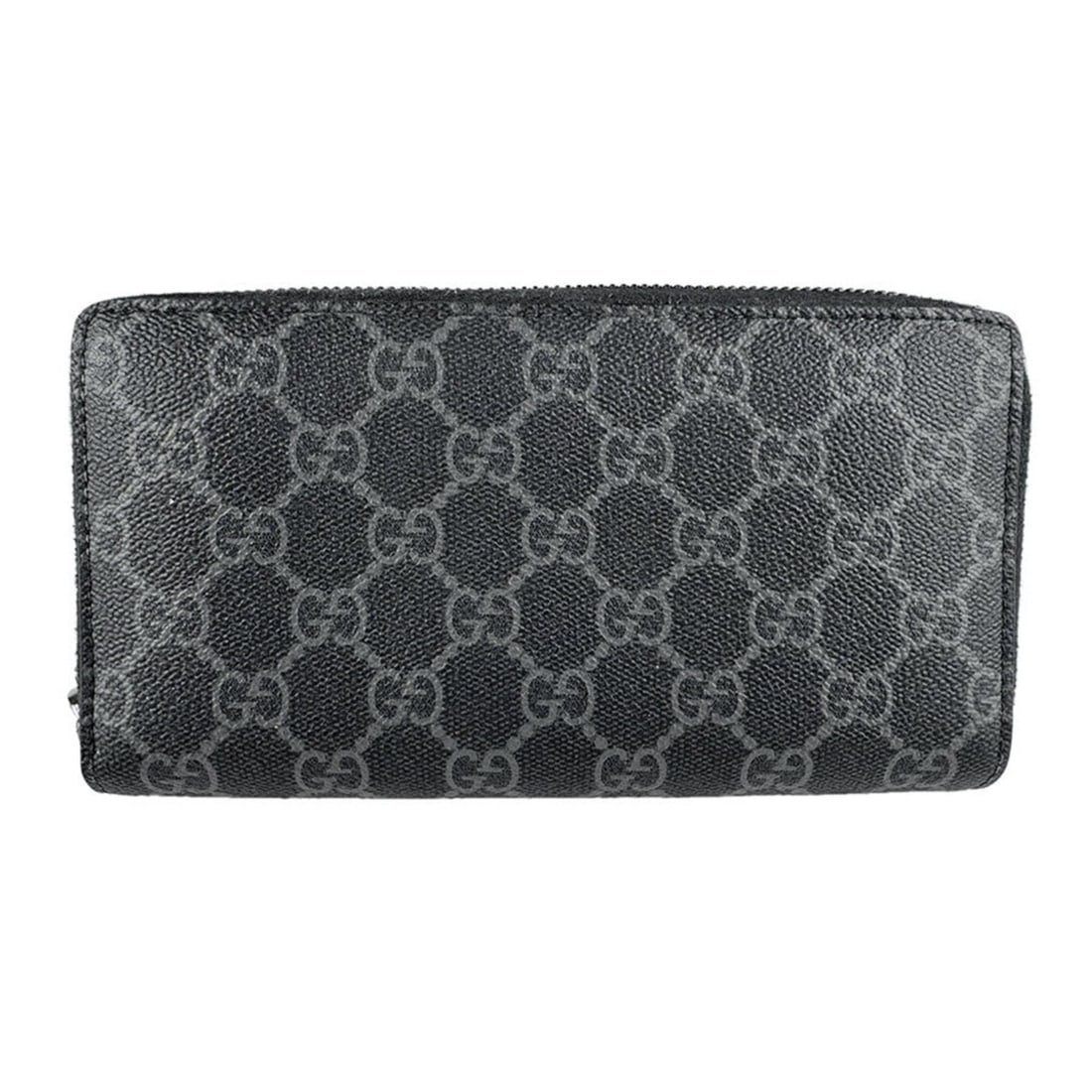 Gucci GUCCI Round Zip Long Wallet GG Emblem Coated Canvas Black Men's 821207 Free Shipping z9160 (1 of 12)