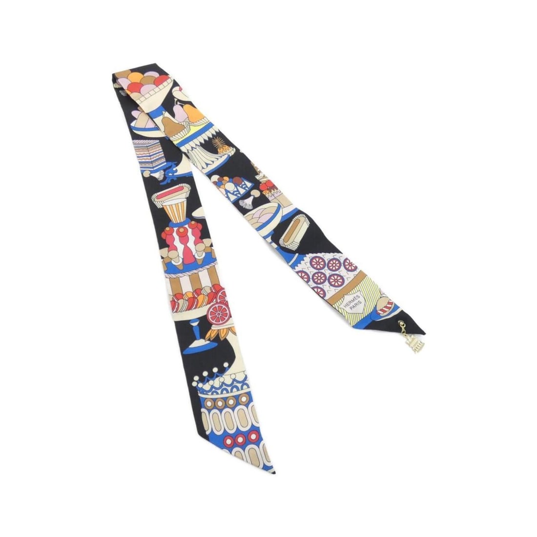 Hermes LA PATISSERIE FRANCAISE Twilly Charm 853336S Scarf Muffler (1 of 9)